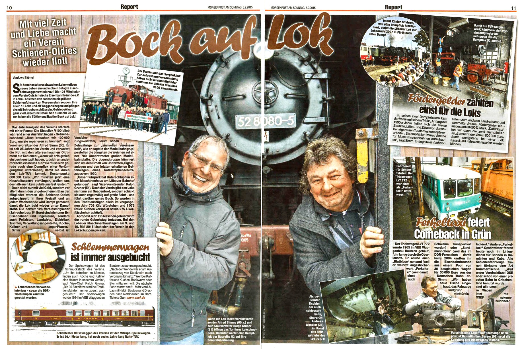 'Bock auf Lok' -  Beitrag in der Morgenpost am Sonntag vom 08.02.2015