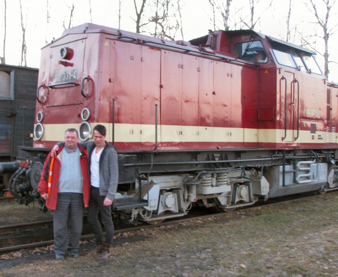 Vereinschef Alfred Simm mit Schauspieler Michael Eklund