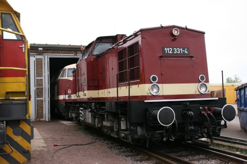 Abholung der 118 791 mit 112 331 in Schkopau am 27.04.2019