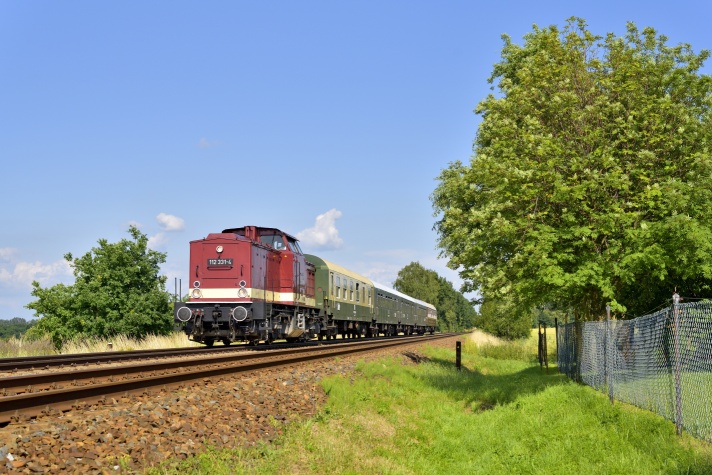 112 331-4 mit am 03.07.2021 mit Sonderzug in Rabitz